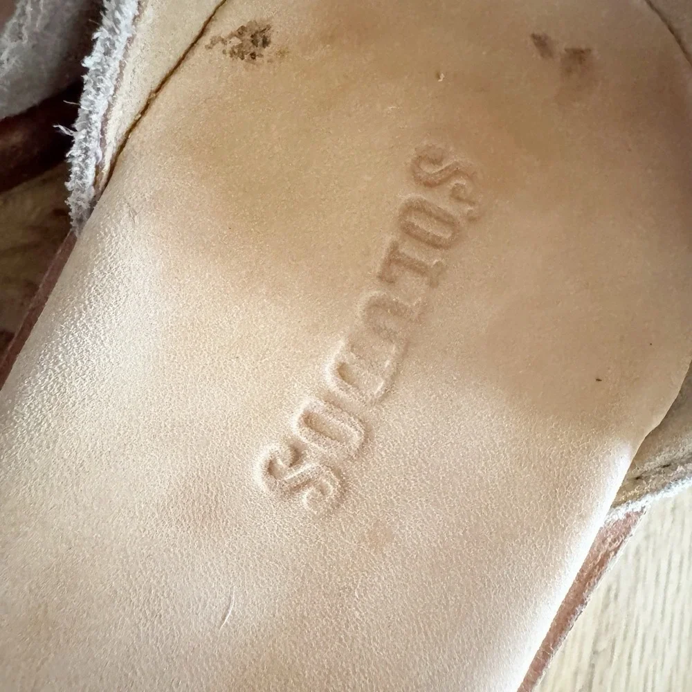 Soludos  Anthropologie Capri Espadrilles‎ Block Heel Tan Suede Women's  Size 8